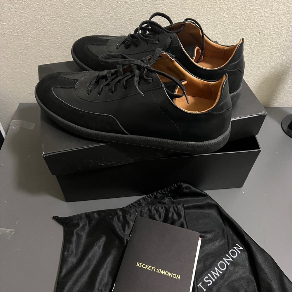 Beckett Simonon Rivera Sneakers Trainers Black Leather  Brand New